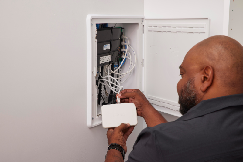 technician installing Ambient smart tech